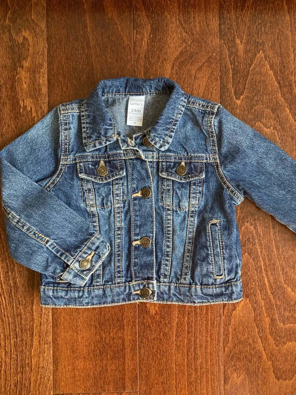 Carter’s Blue Denim Jean jacket Baby Boy Girl fall Coat 2T 2 Year 24 Months